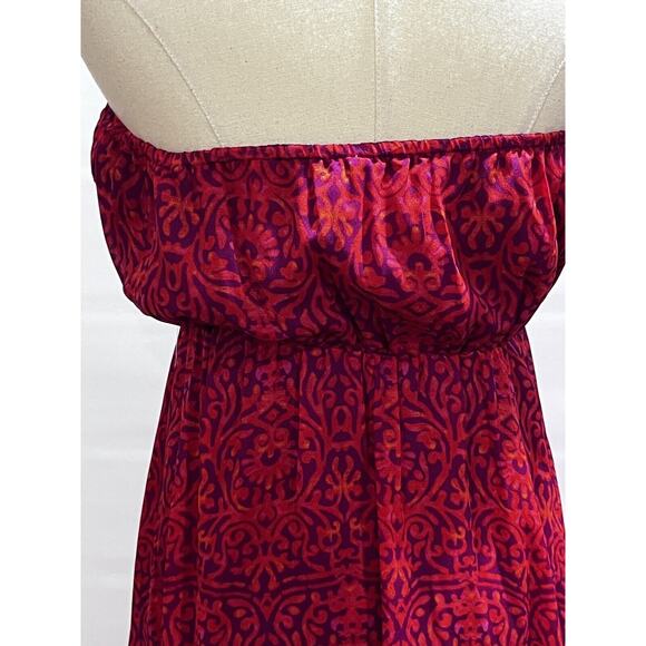 FREE PEOPLE Safari Mango Ruffled Boho Beaded Tassels Sun Halter Dress sz XS - Picture 10 of 15